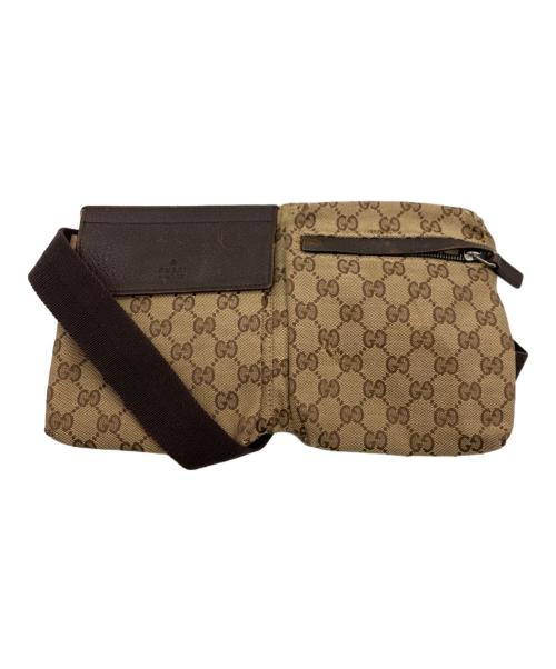 GUCCI（グッチ）GUCCI (グッチ) GG キャンバス ウエストポーチ ベージュの古着・服飾アイテム