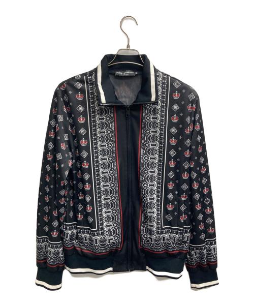 DOLCE & GABBANA（ドルチェ＆ガッバーナ）DOLCE & GABBANA (ドルチェ＆ガッバーナ) バンダナ総柄ハイネックジップブルゾン ブラック サイズ:48の古着・服飾アイテム