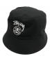 stussy（ステューシー）の古着「ロゴ刺繍バケットハット」｜ブラック