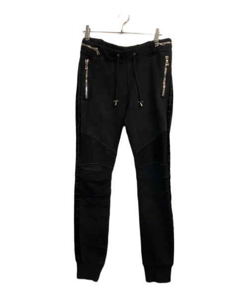 BALMAIN（バルマン）BALMAIN (バルマン) ジップデザインジョガーパンツ ブラック サイズ:Ｓの古着・服飾アイテム