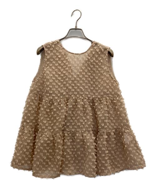 TORRAZZO DONNA（トラッゾドンナ）TORRAZZO DONNA (トラッゾドンナ) 2WAY Dot Tiered Blouse ベージュ サイズ:FREEの古着・服飾アイテム