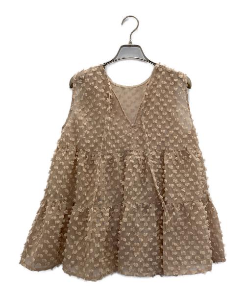 TORRAZZO DONNA（トラッゾドンナ）TORRAZZO DONNA (トラッゾドンナ) 2WAY Dot Tiered Blouse ベージュ サイズ:FREEの古着・服飾アイテム