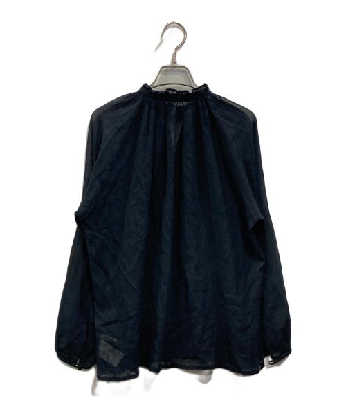 Whim Gazette（ウィムガゼット）Whim Gazette (ウィムガゼット) シルクコットンギャザーブラウス ブラック サイズ:Ｆの古着・服飾アイテム