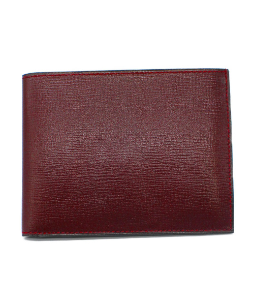 Valextra（ヴァレクストラ）Valextra (ヴァレクストラ) 薄マチ2つ折り財布 ボルドー サイズ:表記無しの古着・服飾アイテム