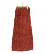 PLEATS PLEASE ISSEY MIYAKEプリーツプリーズ イッセイミヤケ）の古着「転写プリントプリーツスカート PP14-JG485」｜レッド