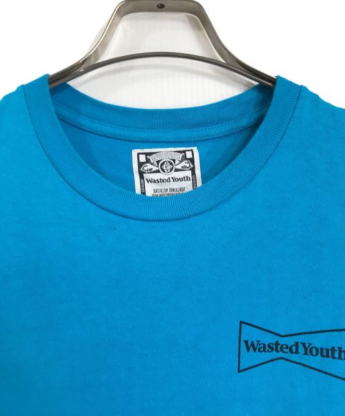 WASTED YOUTH（ウェイステッドユース）Wasted Youth (ウエステッド ユース) プリントTシャツ　ロゴT  バックプリントT  半袖　S/S　Back Print ブルー サイズ:Sの古着・服飾アイテム