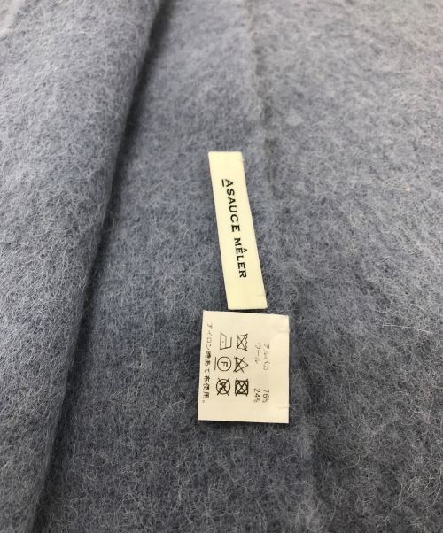 ASAUCE MELER（アソースメレ）ASAUCE MELER (アソースメレ) アルパカ混マフラー ブルー サイズ:実寸参照の古着・服飾アイテム