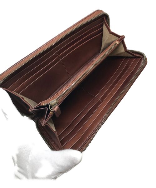 MOTHERHOUSE（マザーハウス）MOTHERHOUSE (マザーハウス) アンティーク メッシュ ラウンド ロング ウォレット ブラウン サイズ:実寸参照の古着・服飾アイテム