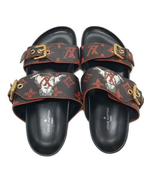 LOUIS VUITTON（ルイ ヴィトン）LOUIS VUITTON (ルイ ヴィトン) キャットグラム サンダル レッド サイズ:35の古着・服飾アイテム