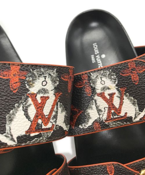 LOUIS VUITTON（ルイ ヴィトン）LOUIS VUITTON (ルイ ヴィトン) キャットグラム サンダル レッド サイズ:35の古着・服飾アイテム