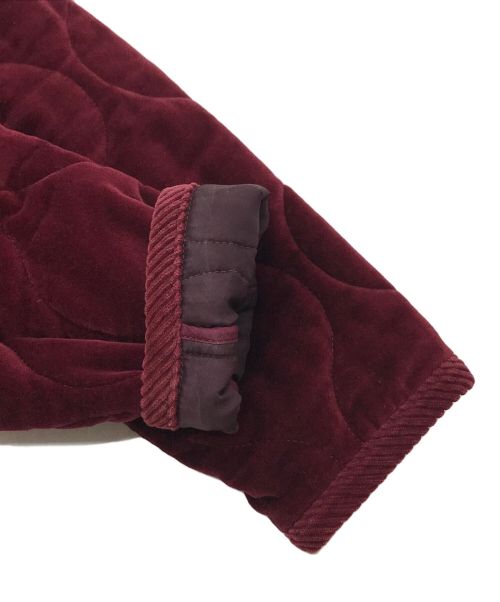 THE SHINZONE（ザ シンゾーン）THE SHINZONE (ザ シンゾーン) ノーカラーベロアキルティングコート QUILTING COAT レッド サイズ:FREEの古着・服飾アイテム