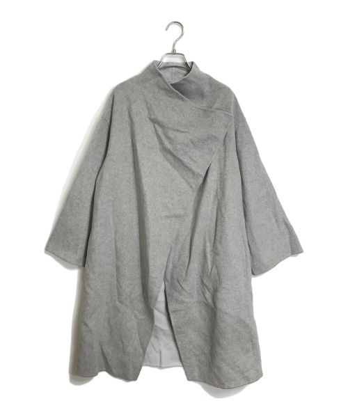 Noble（ノーブル）Noble (ノーブル) リバーオーバーフレアコート　アウター　ウール混コート グレー サイズ:38の古着・服飾アイテム