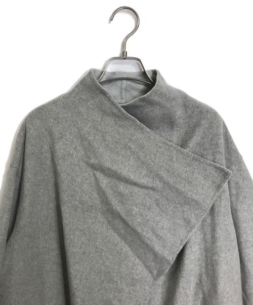 Noble（ノーブル）Noble (ノーブル) リバーオーバーフレアコート　アウター　ウール混コート グレー サイズ:38の古着・服飾アイテム