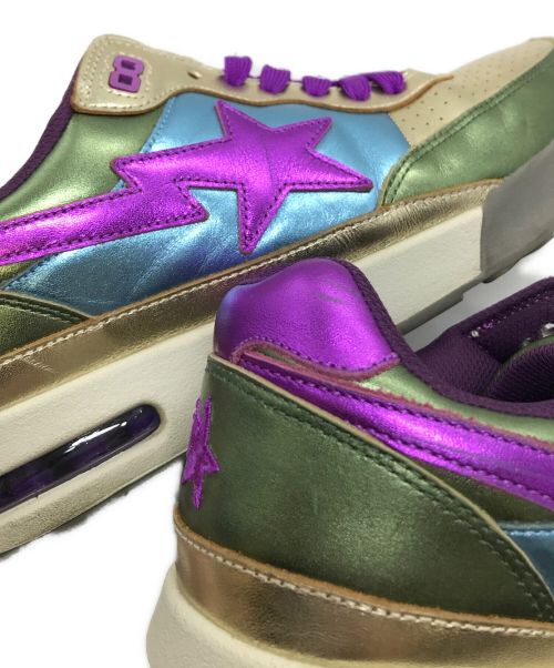 A BATHING APE（ア ベイシング エイプ）A BATHING APE (アベイシングエイプ) Bape Road Sta ゴールド×パープル×グリーン サイズ:9.5の古着・服飾アイテム