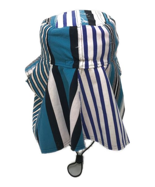 MARNI（マルニ）MARNI (マルニ) STRIPED COTTON JERSEY HAT ブルー×ホワイト サイズ:Mの古着・服飾アイテム