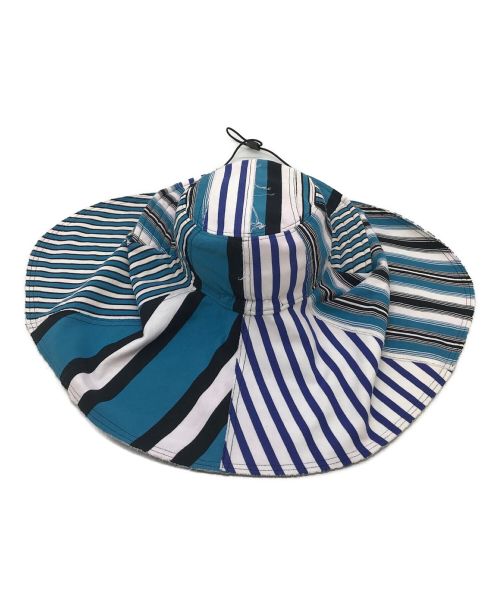 MARNI（マルニ）MARNI (マルニ) STRIPED COTTON JERSEY HAT ブルー×ホワイト サイズ:Mの古着・服飾アイテム