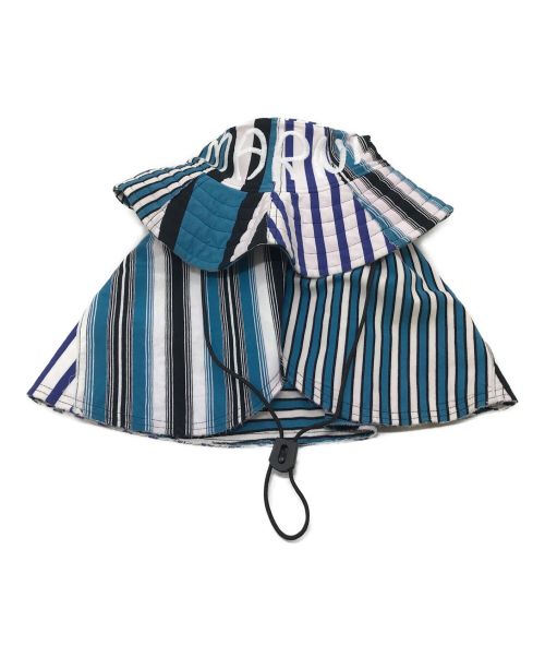 MARNI（マルニ）MARNI (マルニ) STRIPED COTTON JERSEY HAT ブルー×ホワイト サイズ:Mの古着・服飾アイテム