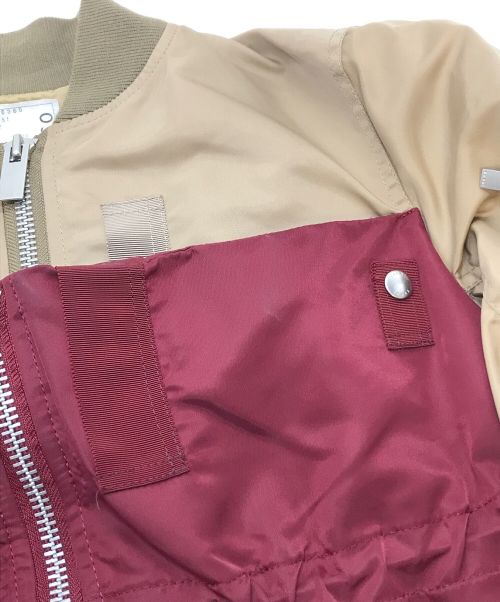 sacai（サカイ）sacai (サカイ) 22AW 変形ブルゾン ブラウン×レッド サイズ:2の古着・服飾アイテム