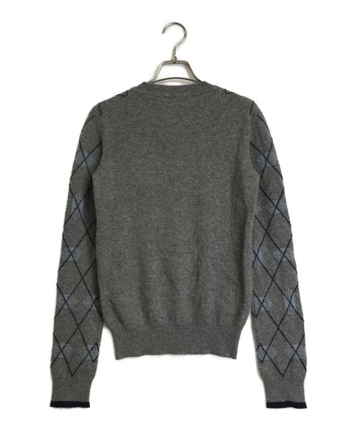 HERMES（エルメス）HERMES (エルメス) アーガイルカシミヤニット グレー サイズ:Sの古着・服飾アイテム