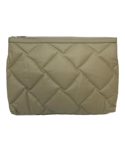 BOTTEGA VENETA（ボッテガベネタ）BOTTEGA VENETA (ボッテガベネタ) パデッド ドキュメントケース　クラッチバッグ　キルティング ベージュ サイズ:実寸参照の古着・服飾アイテム