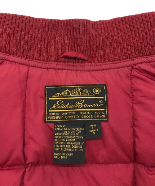 Eddie Bauer（エディーバウアー）Eddie Bauer (エディーバウアー) 【古着】80s グースダウンベスト　黒タグ後期 レッド サイズ:Lの古着・服飾アイテム