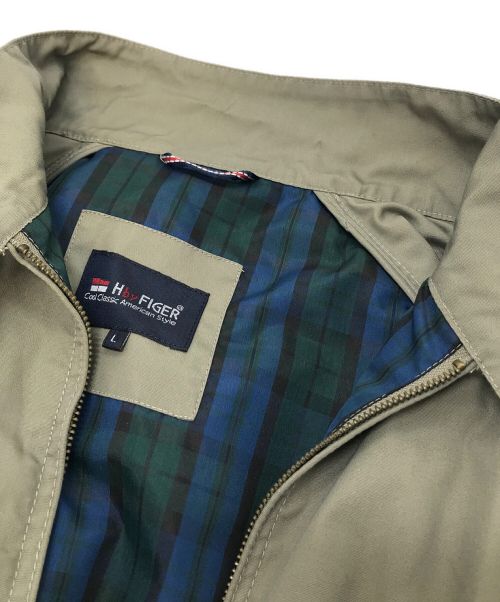 H by higer（エイチバイフィガー）H by higer (エイチバイフィガー) スイングトップ　H1023-06003　ハリントン　　グレー ベージュ サイズ:Lの古着・服飾アイテム