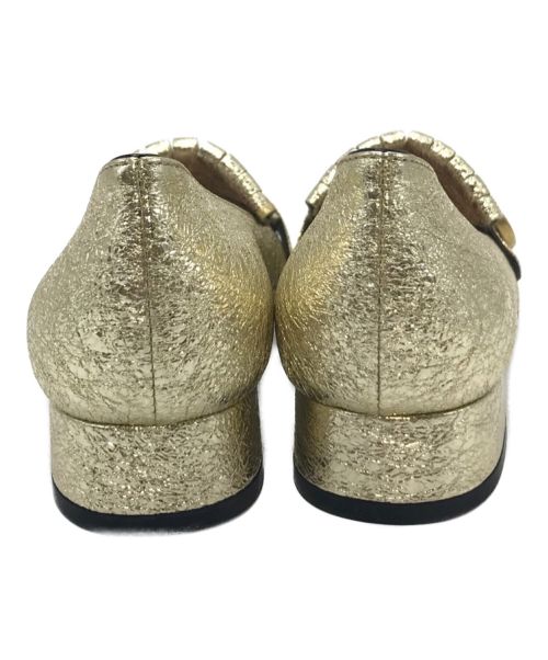 GUCCI（グッチ）GUCCI (グッチ) GGマーモント・メタリックラミネートレザー パンプス　453480/361/2C ゴールド サイズ:36 1/2の古着・服飾アイテム