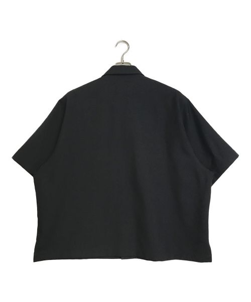 tac:tac（タクタク）tac:tac (タクタク) レザー切替ジップポケット半袖シャツ　ハーフスリーブシャツ　ワイドシルエット　オーバーシルエット　S/S ブラック サイズ:Mの古着・服飾アイテム