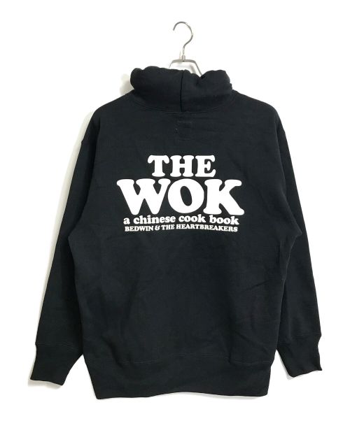 BEDWIN &THE HEARTBREAKERS（ベドウィンアンドザ ハートブレイカーズ）BEDWIN &THE HEARTBREAKERS (ベドウィンアンドザ ハートブレイカーズ) プルオーバーパーカー　フーディー　ロゴパーカー　ビッグパーカー　バックプリント　 ブラック サイズ:実寸参照の古着・服飾アイテム