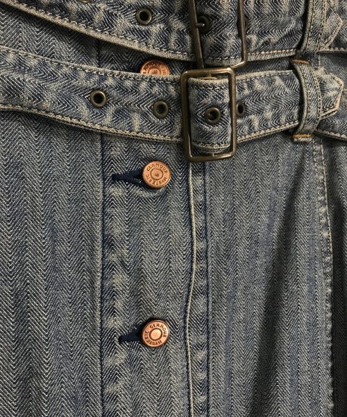 Hysteric Glamour（ヒステリックグラマー）Hysteric Glamour ヘリンボーンデニムスカート/ダブルベルト巻きスカート　Hysteric Glamour ヒステリックグラマー　レディース　ボトムス　インディゴ　2AK-78 90 インディゴ サイズ:FREEの古着・服飾アイテム