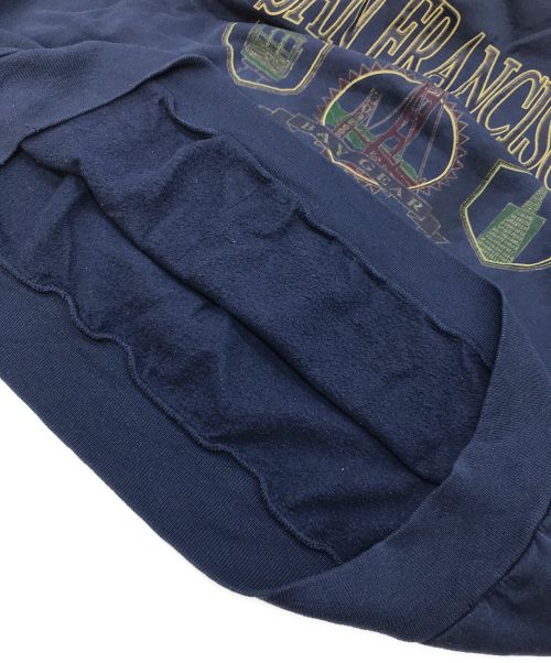 Hanes（ヘインズ）Hanes (ヘインズ) 【古着】プリントスウェット　80年代 ネイビー サイズ:XLの古着・服飾アイテム