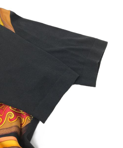 HERMES（エルメス）HERMES (エルメス) HERMES　　スカーフ切替ニットポロシャツ ブラック サイズ:Sの古着・服飾アイテム