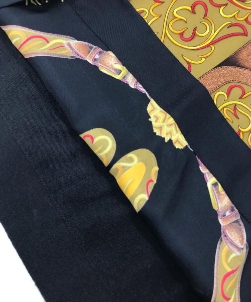 HERMES（エルメス）HERMES (エルメス) HERMES　　スカーフ切替ニットポロシャツ ブラック サイズ:Sの古着・服飾アイテム