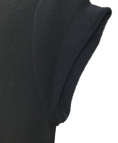 DRAWER（ドゥロワー）DRAWER (ドゥロワー) 16Gブラックニットワンピース　Black knit one-piece  半袖ワンピース　S/S ブラック サイズ:1の古着・服飾アイテム