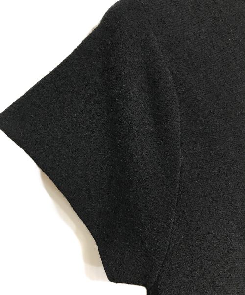 DRAWER（ドゥロワー）DRAWER (ドゥロワー) 16Gブラックニットワンピース　Black knit one-piece  半袖ワンピース　S/S ブラック サイズ:1の古着・服飾アイテム