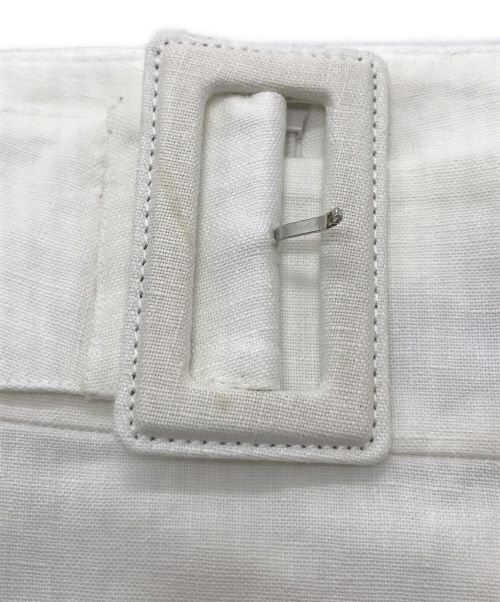 RALPH LAUREN Purple Label（ラルフ ローレン パープル レーベル）RALPH LAUREN PURPLE LABEL (ラルフ ローレン パープル レーベル) リネンスカート　ミディスカート ホワイト サイズ:4の古着・服飾アイテム