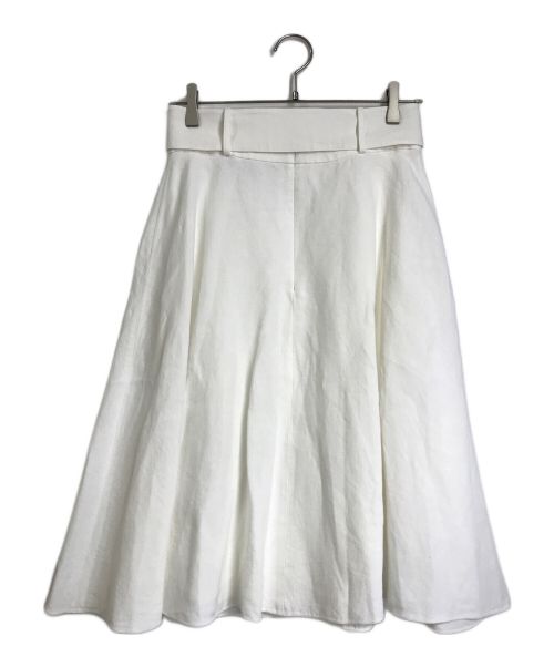 RALPH LAUREN Purple Label（ラルフ ローレン パープル レーベル）RALPH LAUREN PURPLE LABEL (ラルフ ローレン パープル レーベル) リネンスカート　ミディスカート ホワイト サイズ:4の古着・服飾アイテム