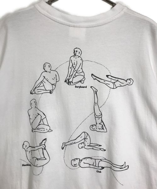 Stockholm Surfboard Club（ストックホルム サーフボード クラブ）Stockholm Surfboard Club 両面プリント オーガニックコットン クルーネックTシャツ　Stockholm Surfboard Club ストックホルムサーフボードクラブ　白Tシャツ　XL ホワイト サイズ:XLの古着・服飾アイテム