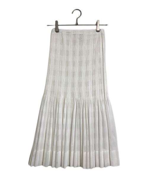 PLEATS PLEASE（プリーツプリーズ）PLEATS PLEASE (プリーツプリーズ) メッシュプリーツスカート　	PP63-JG554 ホワイト サイズ:3の古着・服飾アイテム