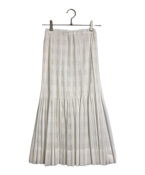 PLEATS PLEASE（プリーツプリーズ）PLEATS PLEASE (プリーツプリーズ) メッシュプリーツスカート　	PP63-JG554 ホワイト サイズ:3の古着・服飾アイテム