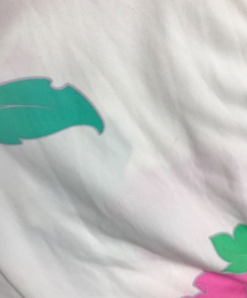 LEONARD FUCHSIA（レオナール）LEONARD FUCHSIA (レオナール) 総柄ワンピース　ナイロンワンピース　フラワープリントワンピース　ドレープワンピース　花柄 ホワイト サイズ:40の古着・服飾アイテム