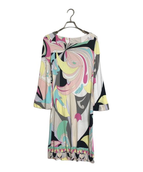 Emilio Pucci（エミリオ プッチ）Emilio Pucci (エミリオ プッチ) 総柄ワンピース　レーヨンワンピース　ロングワンピース マルチカラー サイズ:38の古着・服飾アイテム