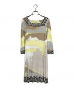 Emilio Pucciエミリオ プッチ）の古着「総柄ワンピース　レーヨンワンピース　ロングワンピース」｜イエロー