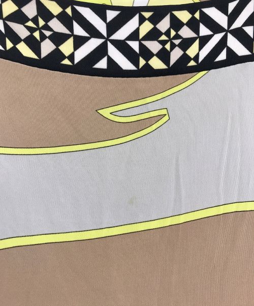 Emilio Pucci（エミリオ プッチ）Emilio Pucci (エミリオ プッチ) 総柄ワンピース　レーヨンワンピース　ロングワンピース イエロー サイズ:38の古着・服飾アイテム