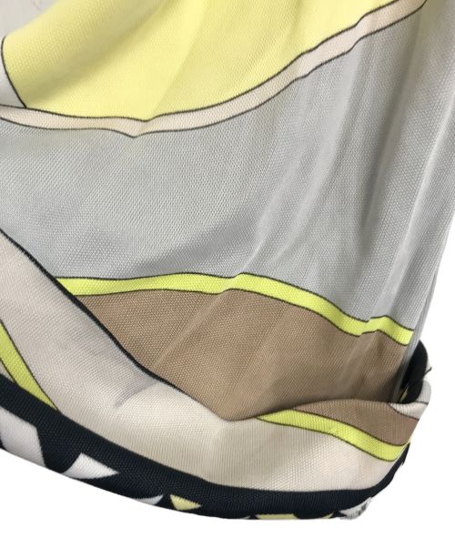 Emilio Pucci（エミリオ プッチ）Emilio Pucci (エミリオ プッチ) 総柄ワンピース　レーヨンワンピース　ロングワンピース イエロー サイズ:38の古着・服飾アイテム