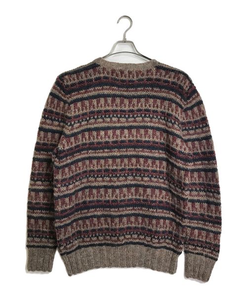 WOOLRICH（ウールリッチ）WOOLRICH (ウールリッチ) 【古着】70’Sヴィンテージハンドニット　3Dニット　総柄　ビッグニット　70年代 ブラウン サイズ:XLの古着・服飾アイテム