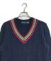 POLO RALPH LAUREN (ポロ・ラルフローレン) No67 ナンバリングカシミヤ混チルデンセーター Vネックニット ネイビー サイズ:XS：7000円