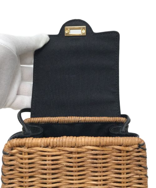 The Bagmati（ザバグマティ）The Bagmati (ザバグマティ) スクエアカゴミニショルダーバッグ/カゴバック/ミニショルダーバック ブラウン×ブラック サイズ:実寸参照の古着・服飾アイテム