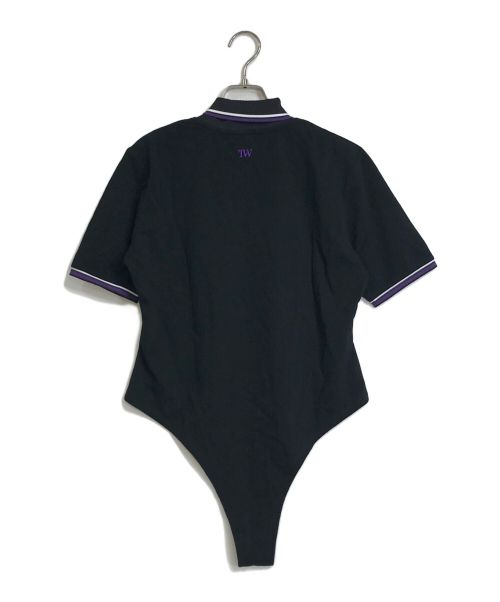 TW 亘つぐみ（トゥ）TW 亘つぐみ (トゥ) Needles (ニードルズ) 刺繍パピヨンロゴポロシャツボディースーツ/SS/ Polo Bodysuit ブラック サイズ:Mの古着・服飾アイテム