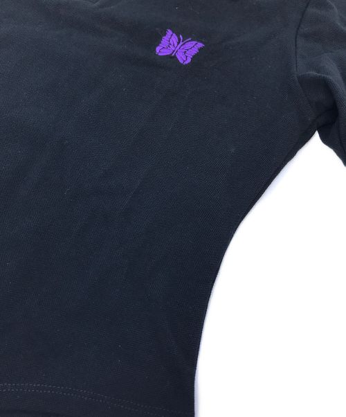 TW 亘つぐみ（トゥ）TW 亘つぐみ (トゥ) Needles (ニードルズ) 刺繍パピヨンロゴポロシャツボディースーツ/SS/ Polo Bodysuit ブラック サイズ:Mの古着・服飾アイテム